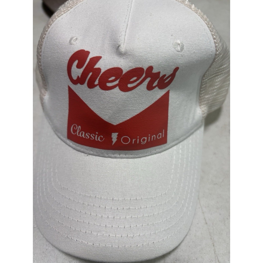 PACSUN CHEERS CLASSIC ORIGINAL ADJUSTABLE SNAPBACK TRUCKER/MESH HAT/CAP, WHITE‎